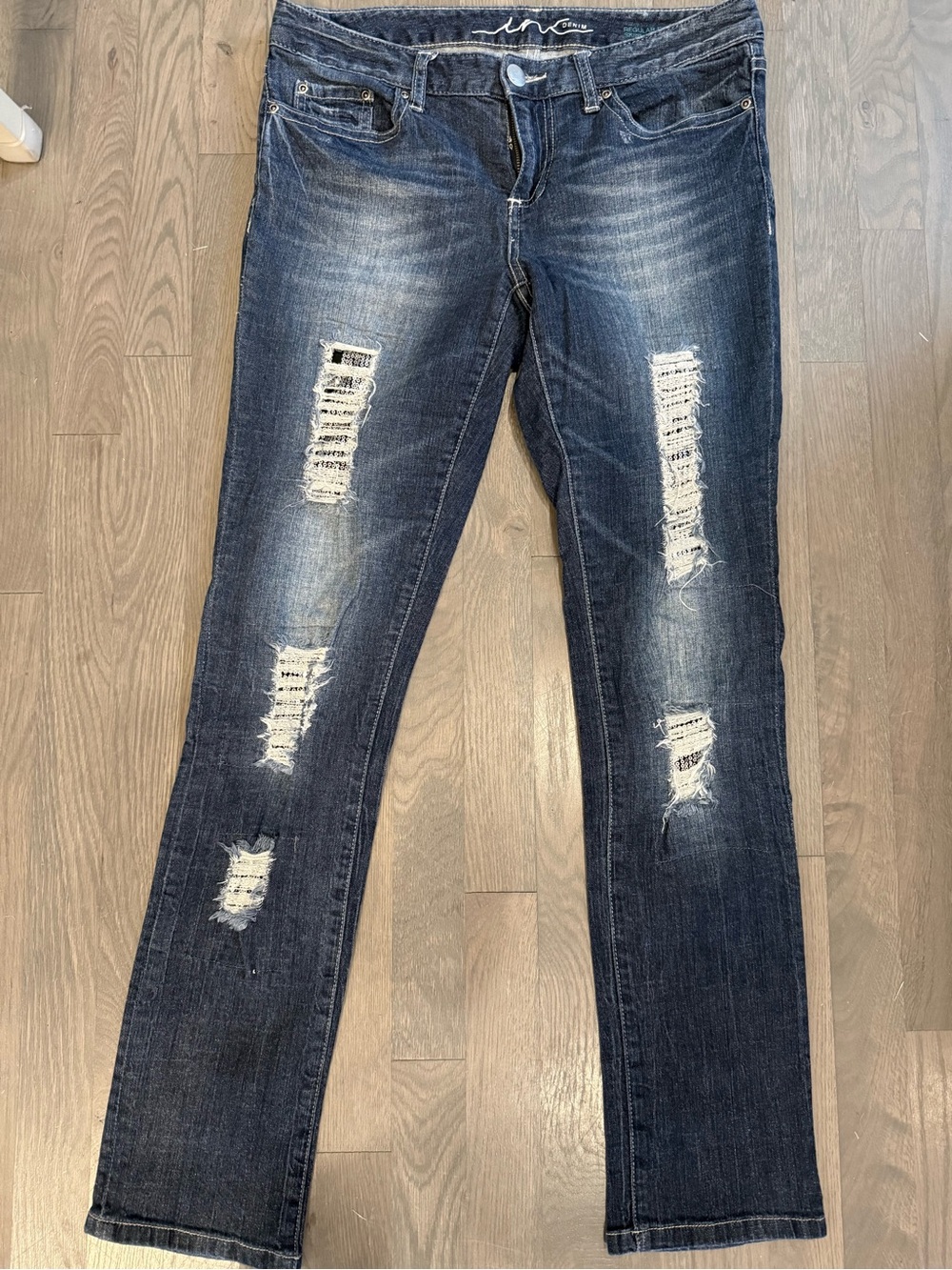 Brand Women's Distressed Dark Blue Jeans